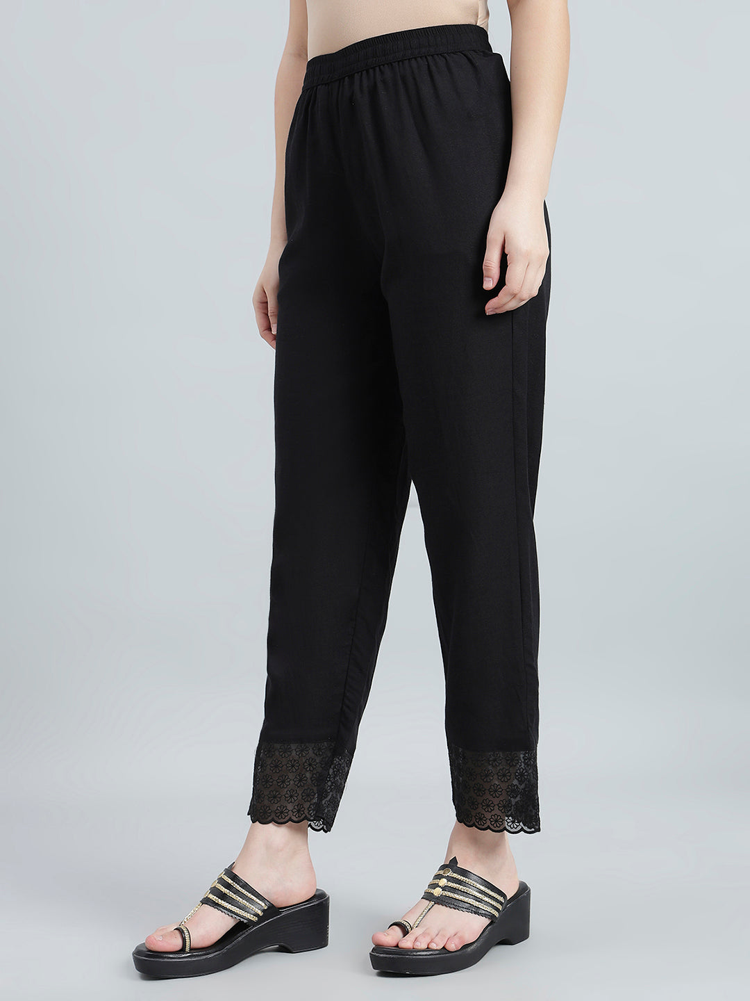 Black Organza Ethnic Pant