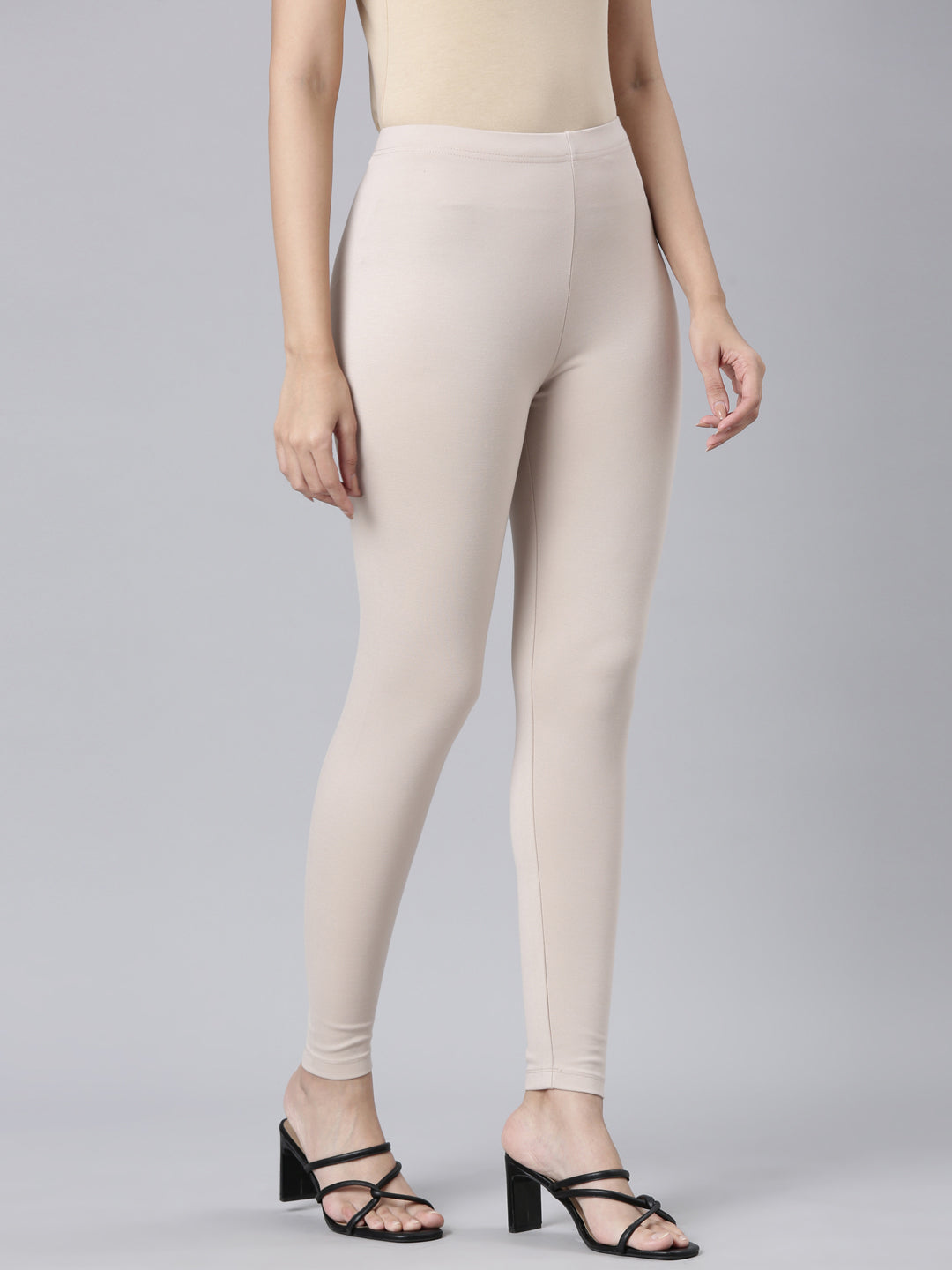 Light Beige Ponte Smart Fit Leggings S - Main Image