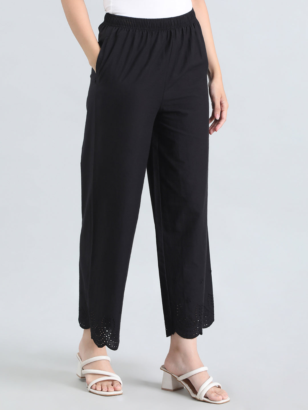 Black Cotton Hakoba Palazzo