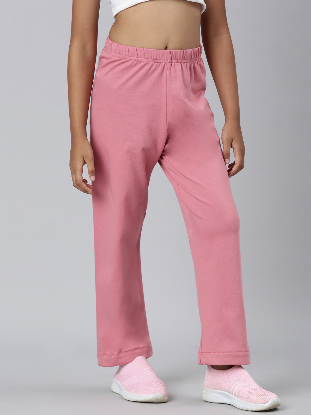 Blush Pink Cotton Stretch Track Pant