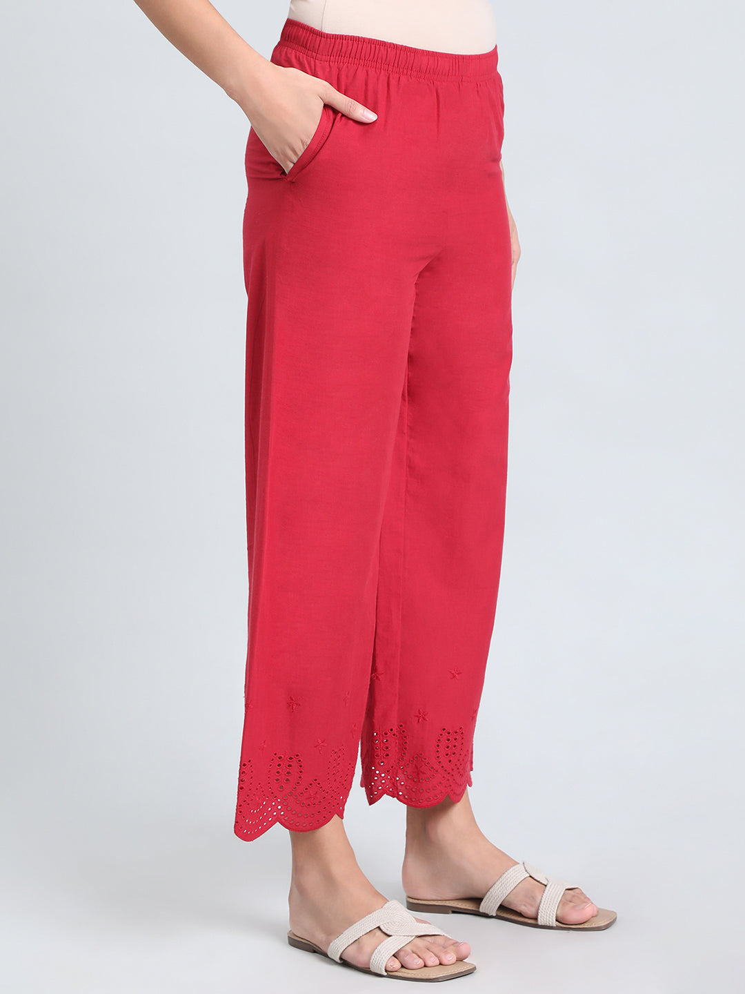 Cherry Cotton Hakoba Palazzo