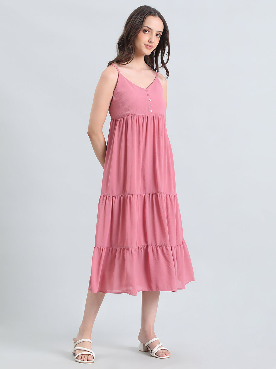 Georgette V-Neck Slip Dress