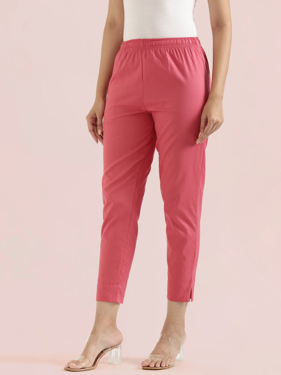Coral Cotton Pencil Pant