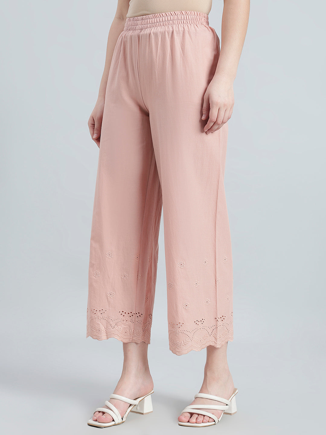Baby Pink 100% Cotton Hakoba Wide Pant