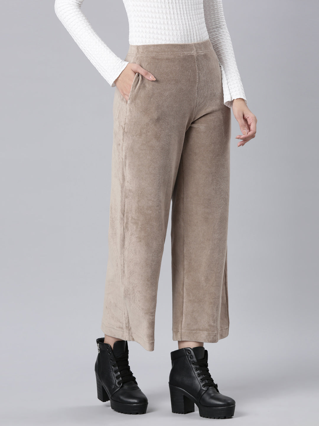 Chocolate Corduroy Wide Pants