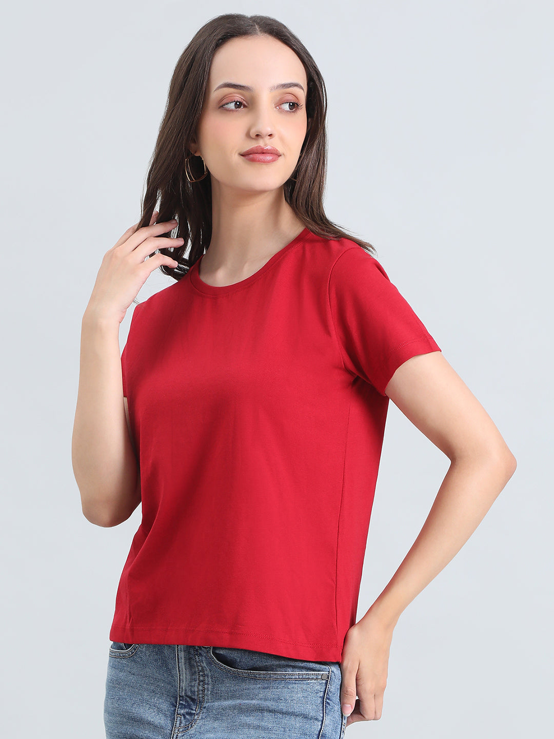 Cotton Jersey Crew Neck Slim Fit T-Shirt