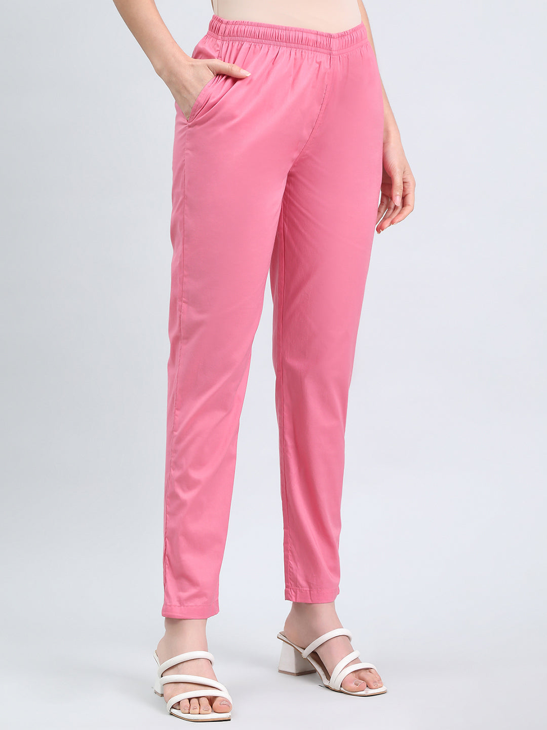 Blush Pink Cotton Cambric Cotton Pants