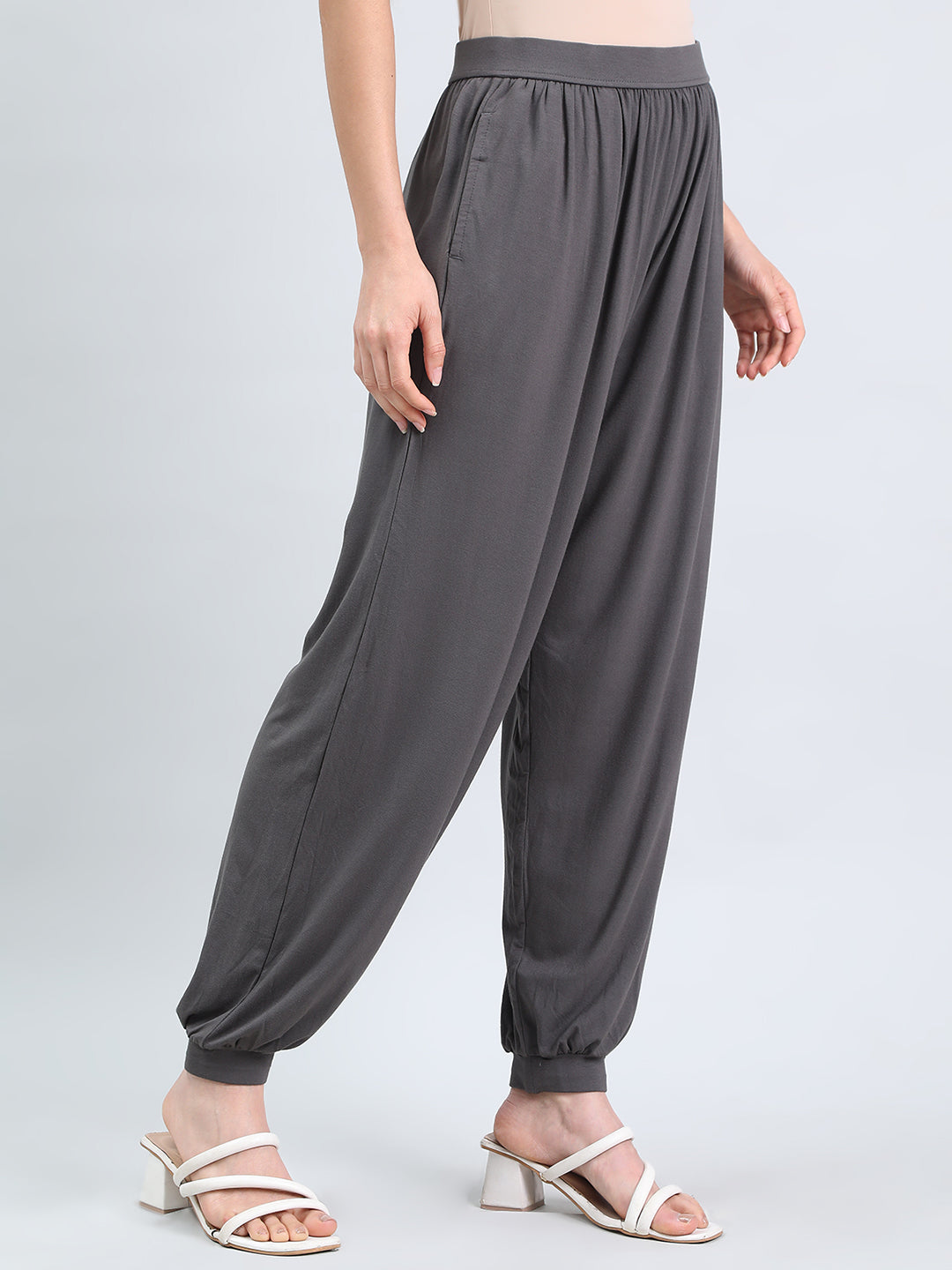 Silver Grey Viscose Stretch Harems