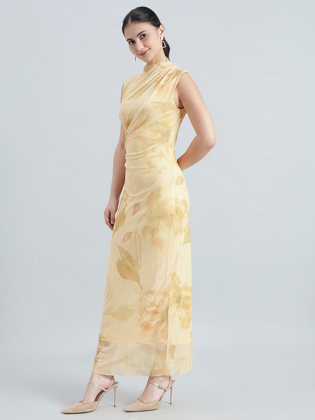 Floral Printed Mesh Dress