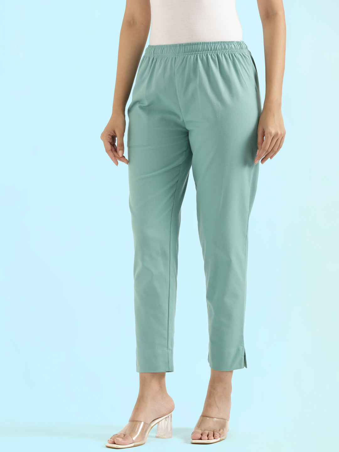 Light Mint Cotton Pencil Pant