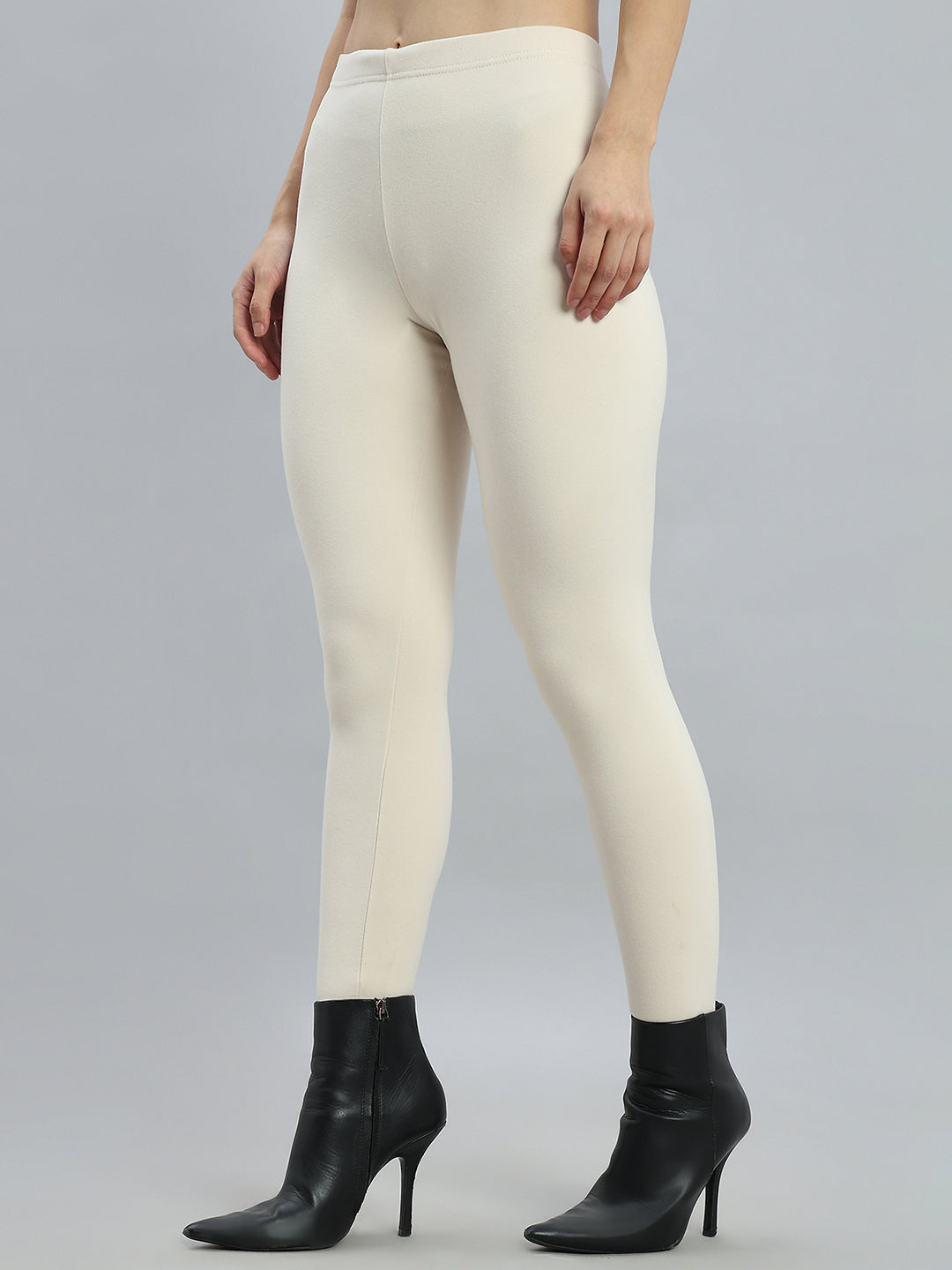 Cream Warm Suede Leggings