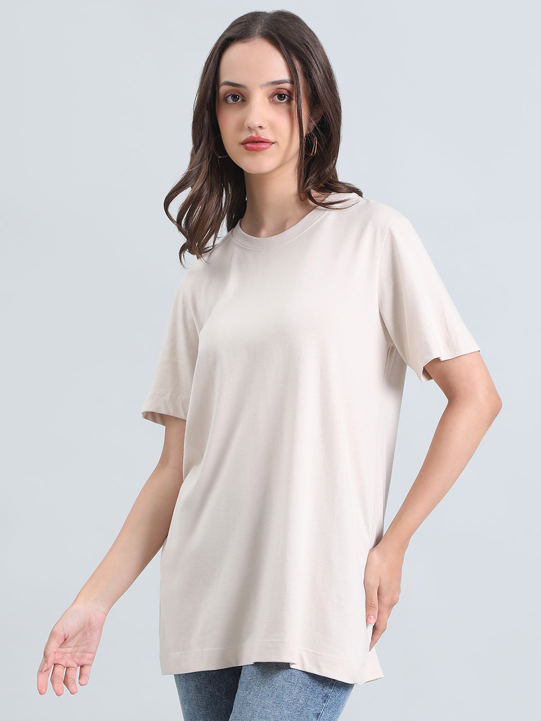 Cotton Jersey Crew Neck Regular Long T-Shirt