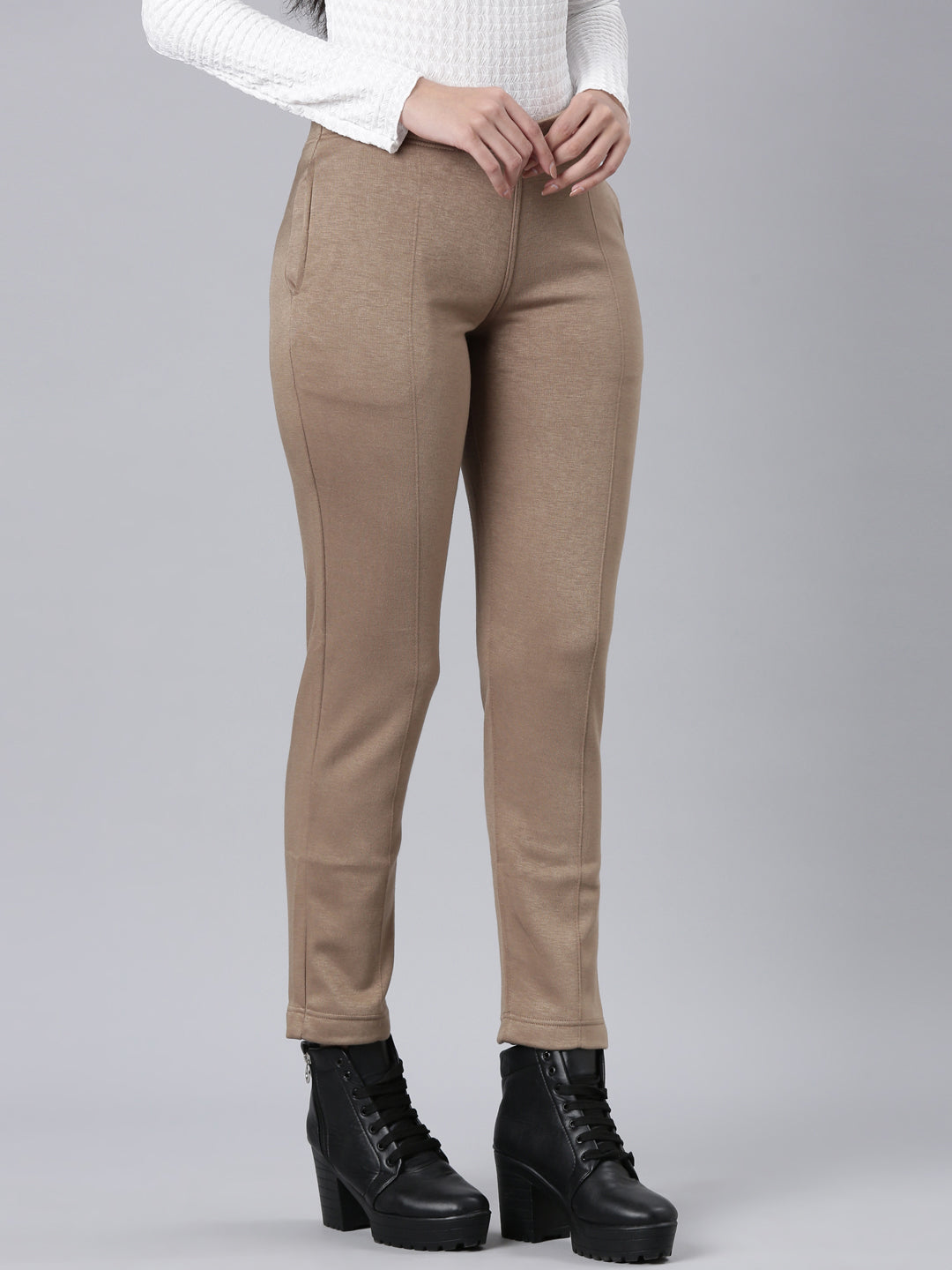 Khaki Fleece Ultra Warm Kurti Pant