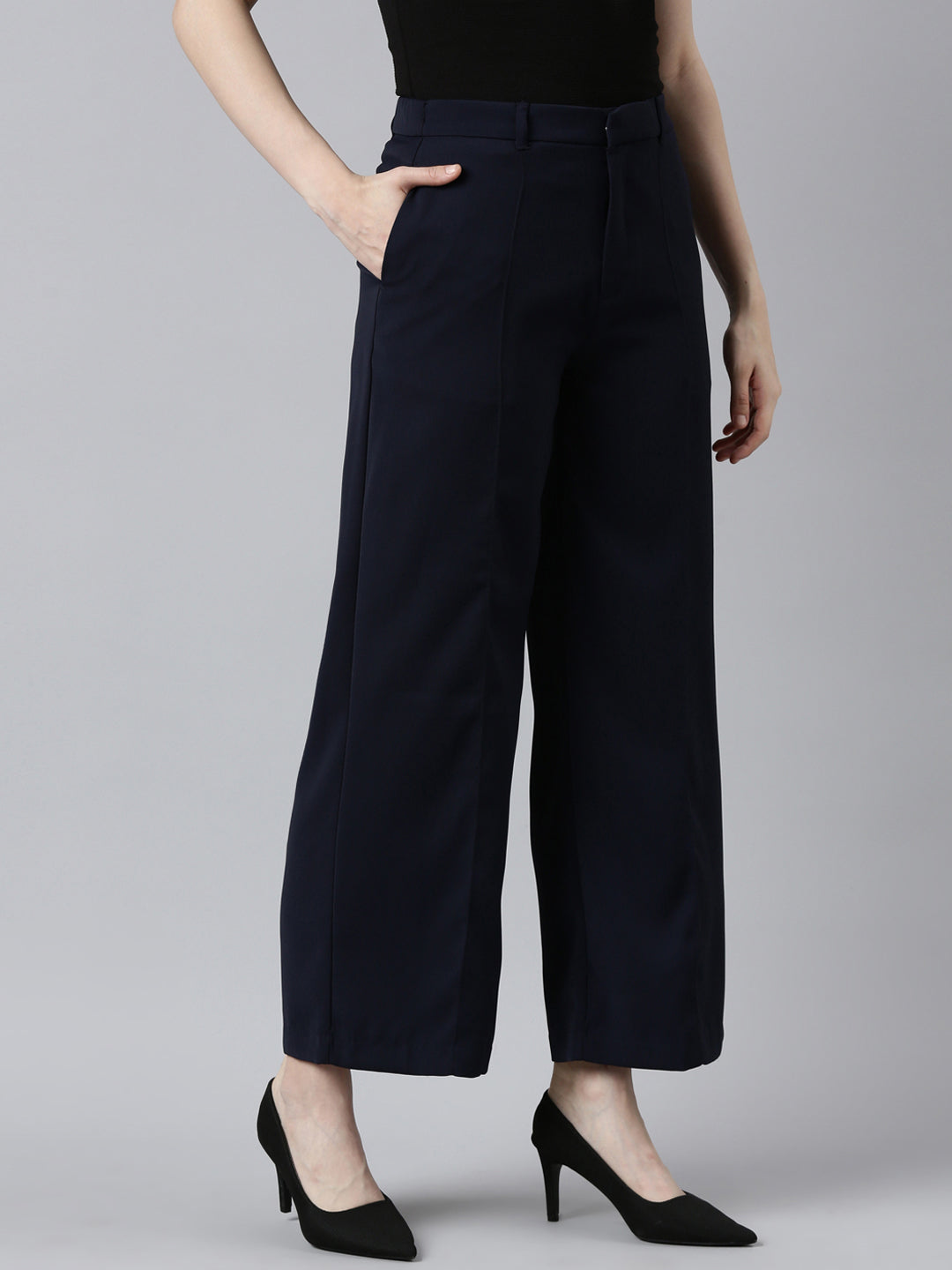 Crepe Classic Navy Pants