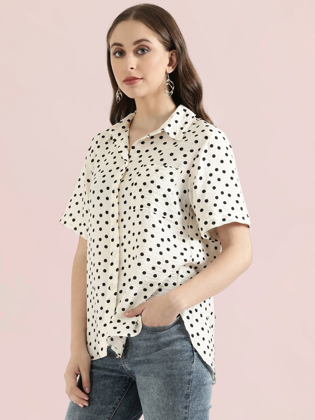 Airflow Hammered Classic Collar Printed Casual Shirt