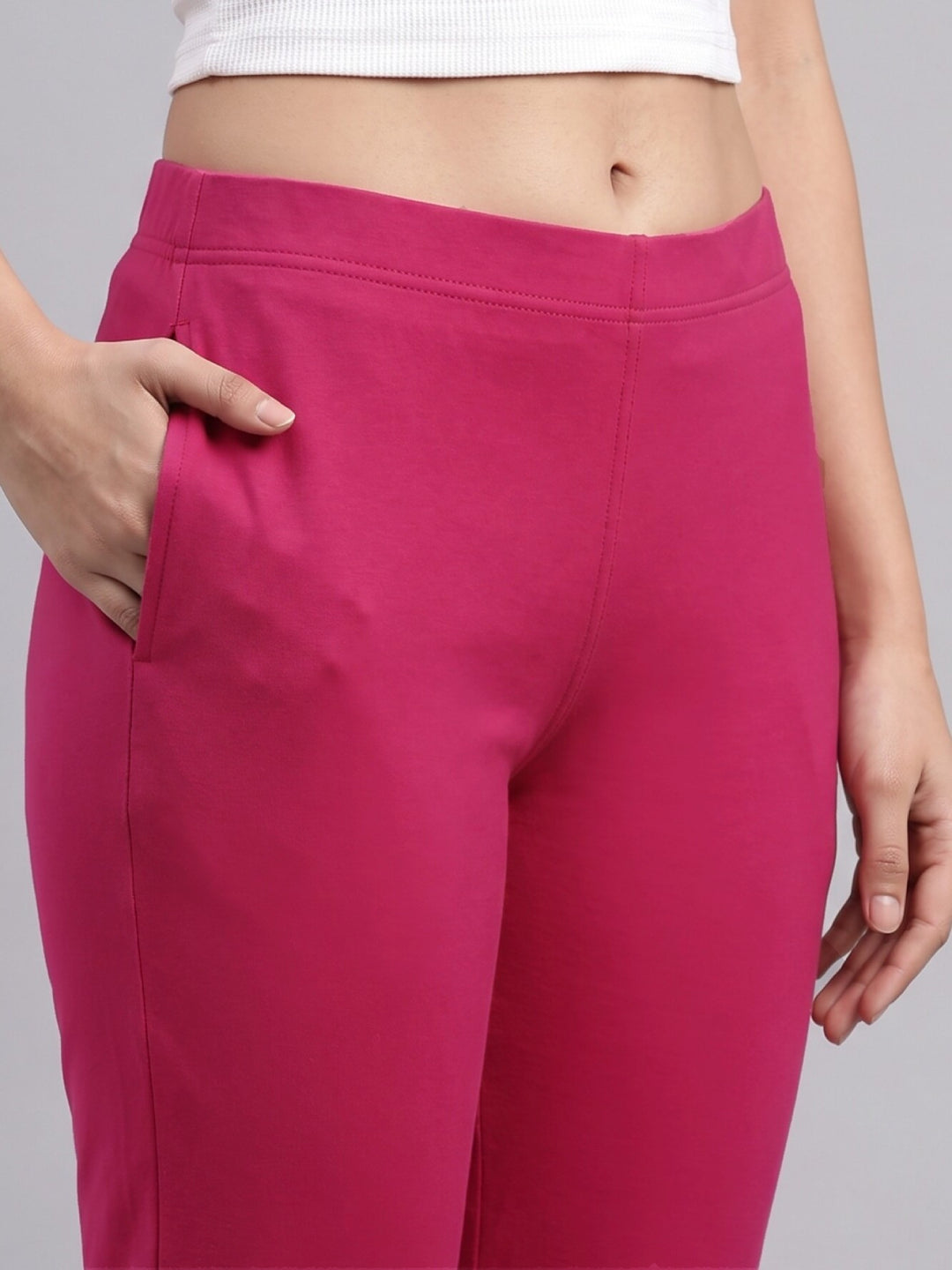 Dark Rose Cotton Stretch Kurti Pants