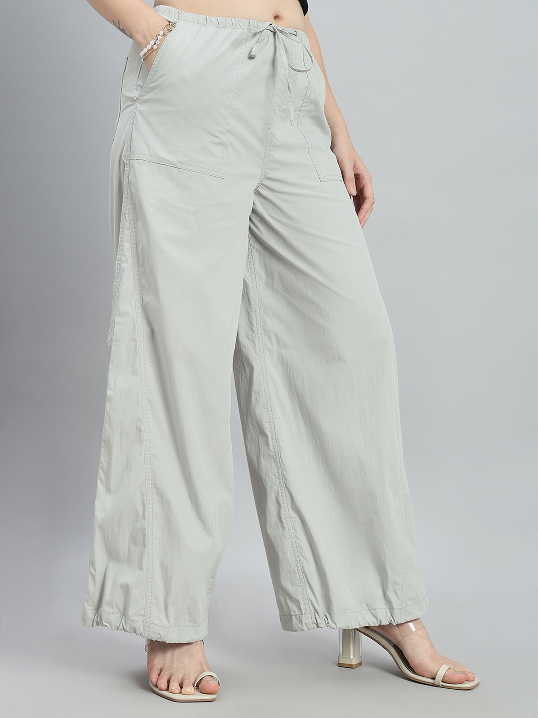 Ebony Grey Parachute Pants