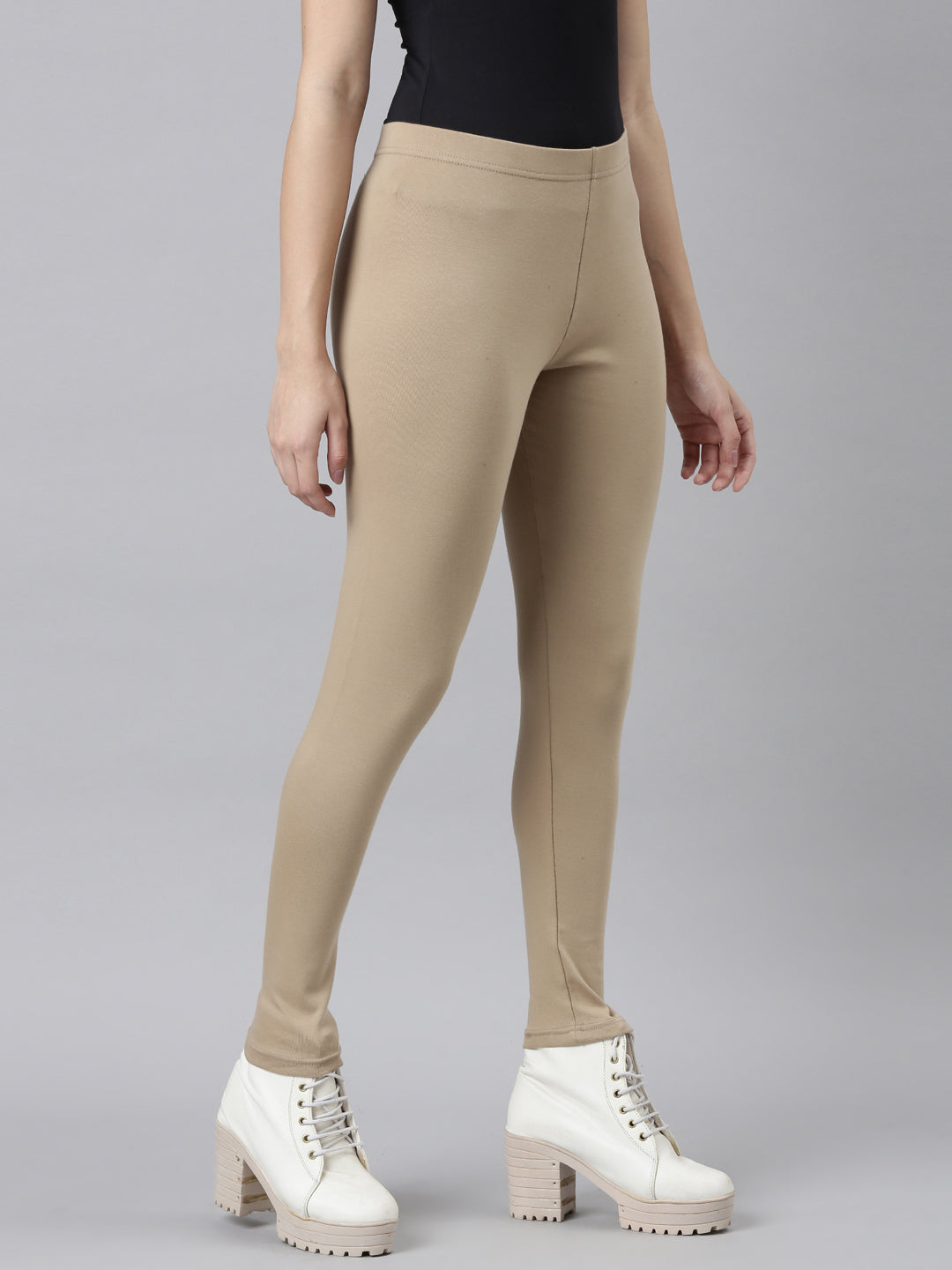 Buy TAG 7 Beige & Brown Cotton Leggings - Pack Of 2 for Women Online @ Tata  CLiQ