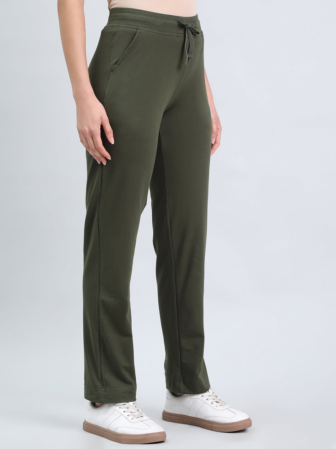 Dark Olive Cotton Stretch Track Pant