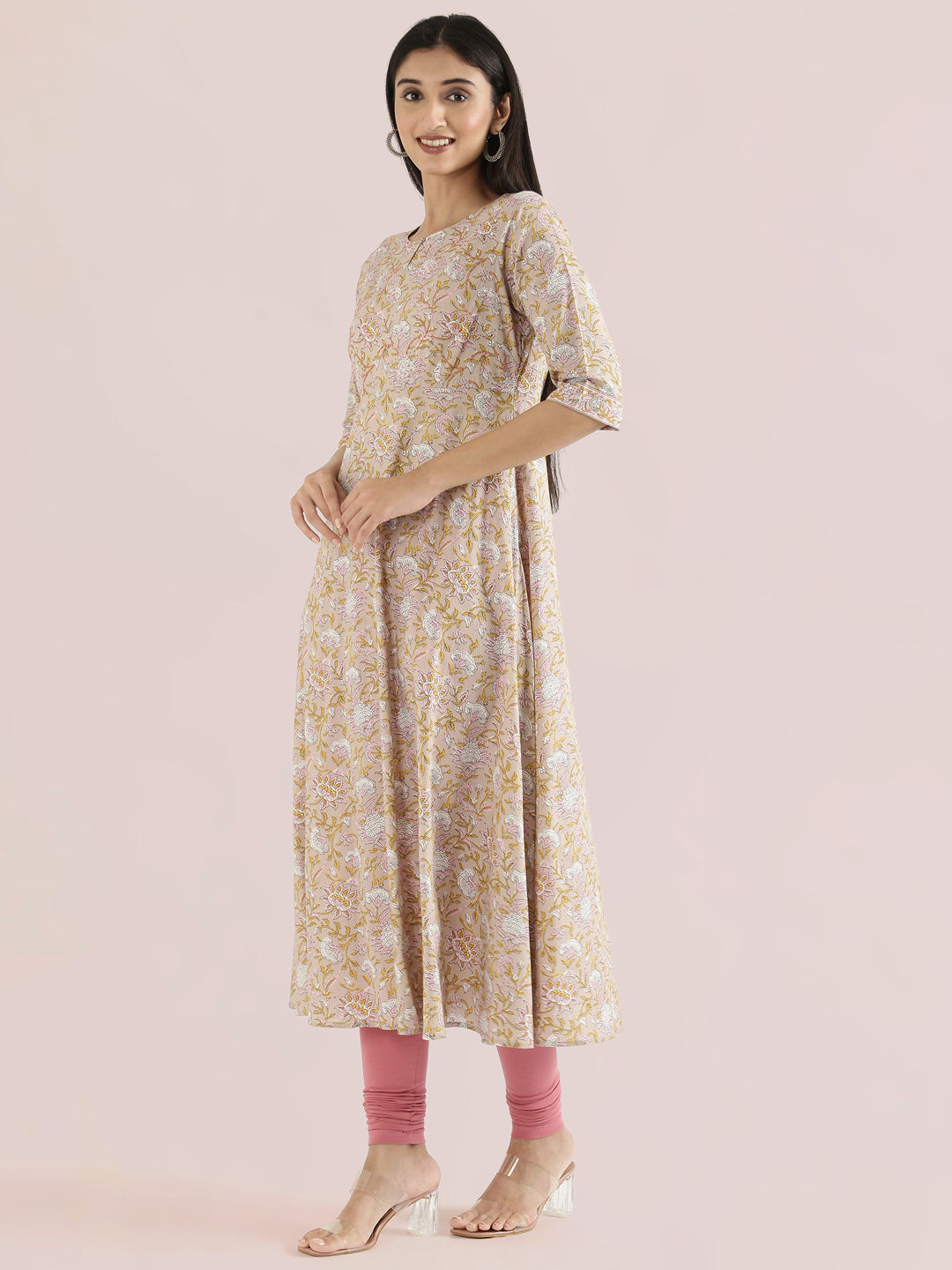 Cotton Floral Print Anarkali