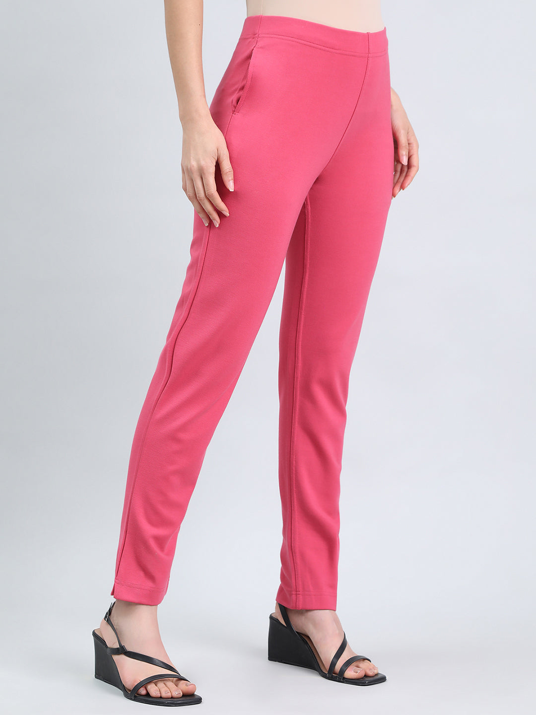 Rusty Pink Ponte Smart Fit Kurti Pant