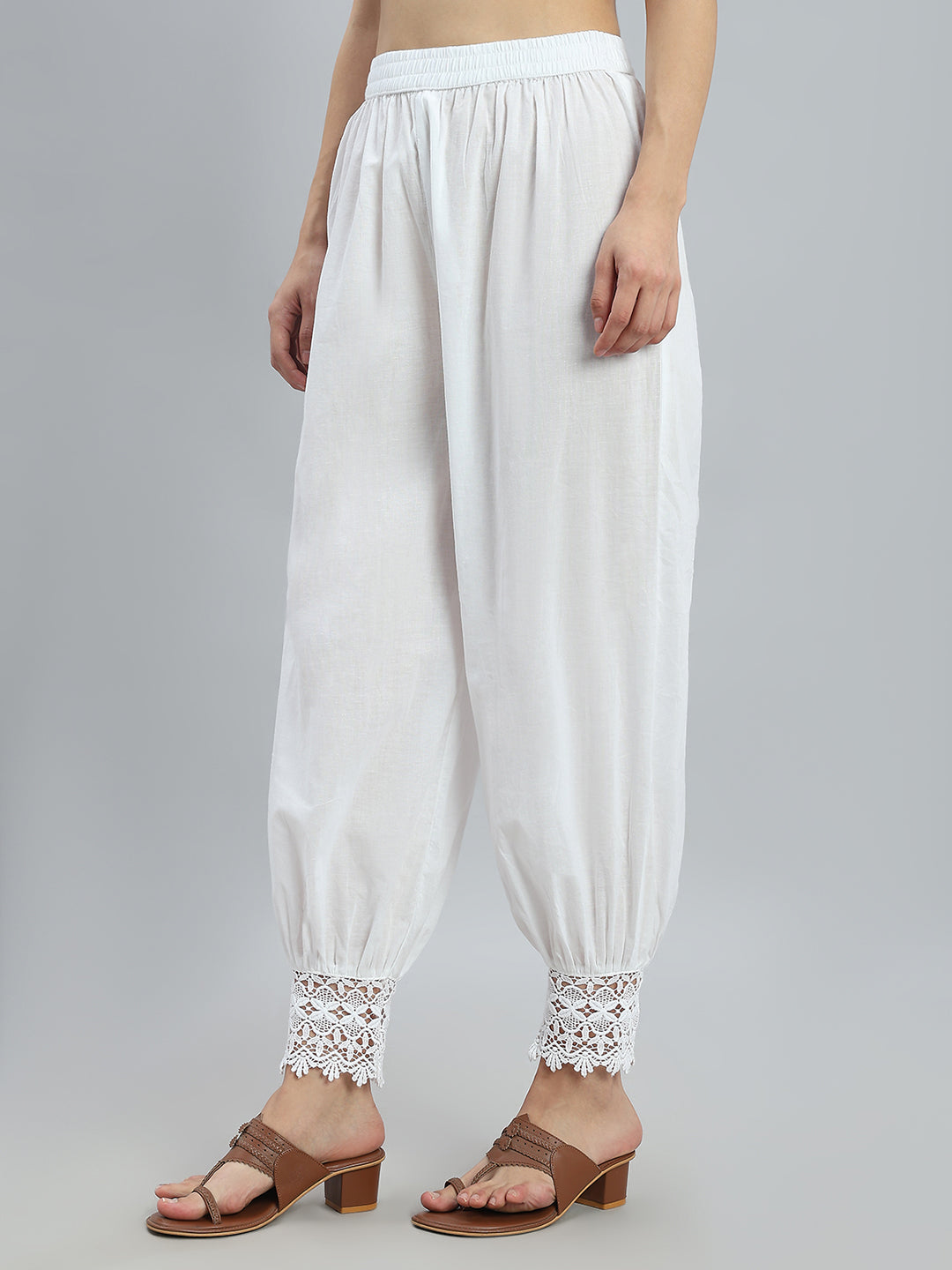 White Embroidered Lace Salwar