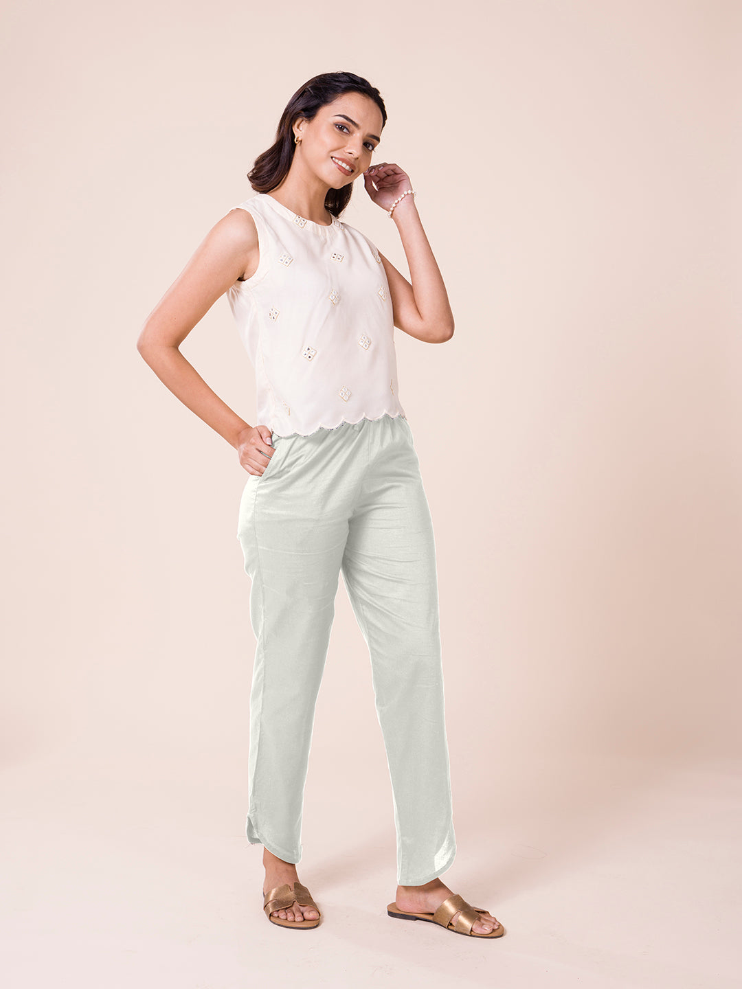 Buy JUNIPER Womens Gathered Fit Solid Layered Dhoti Pants | Shoppers Stop