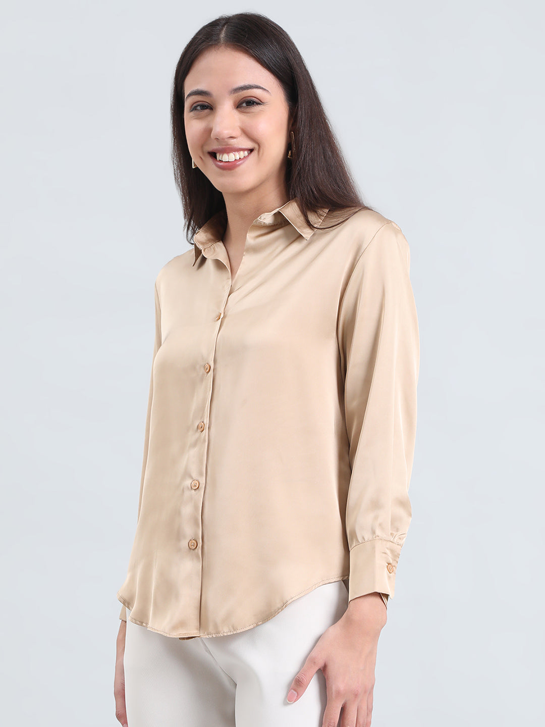 Satin Classic Collar Shirt