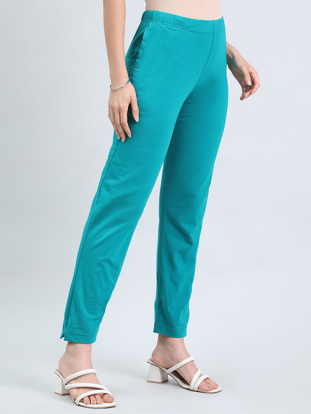 Jade Green Cotton Stretch Kurti Pants