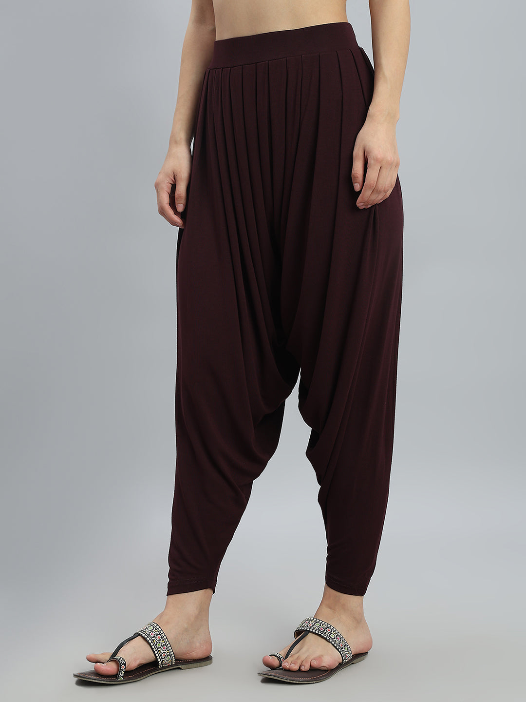 Dark Wine Viscose Stretch Patiala