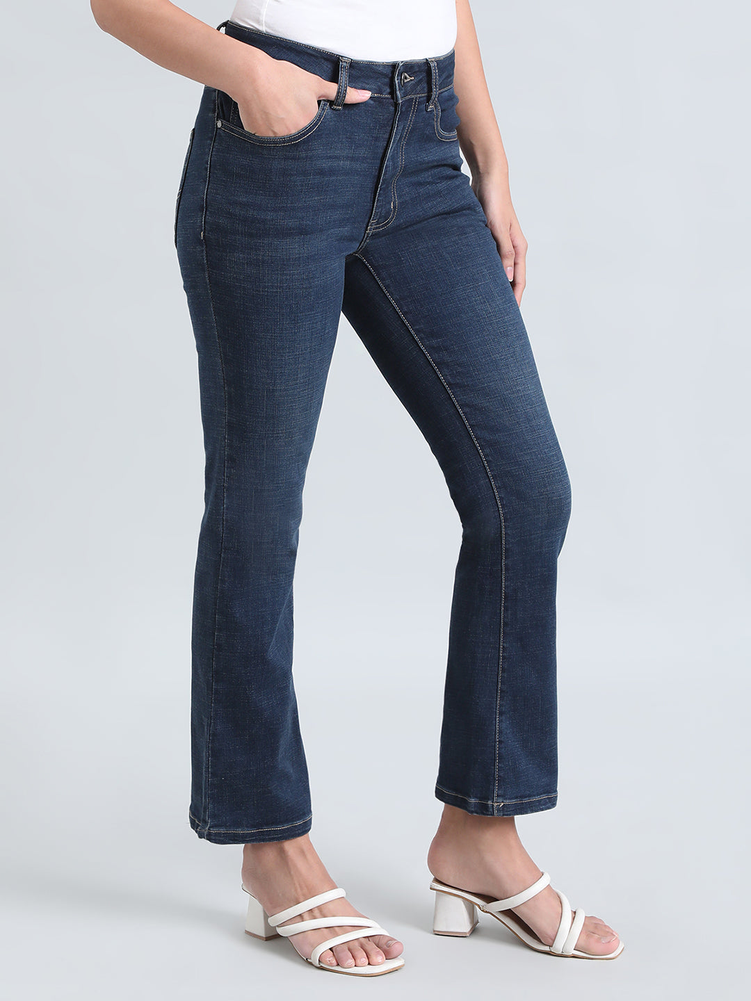 Blue Denim Boot Cut Jeans