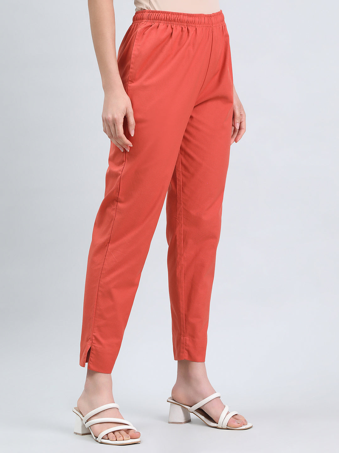 Rust Cotton Pencil Pant