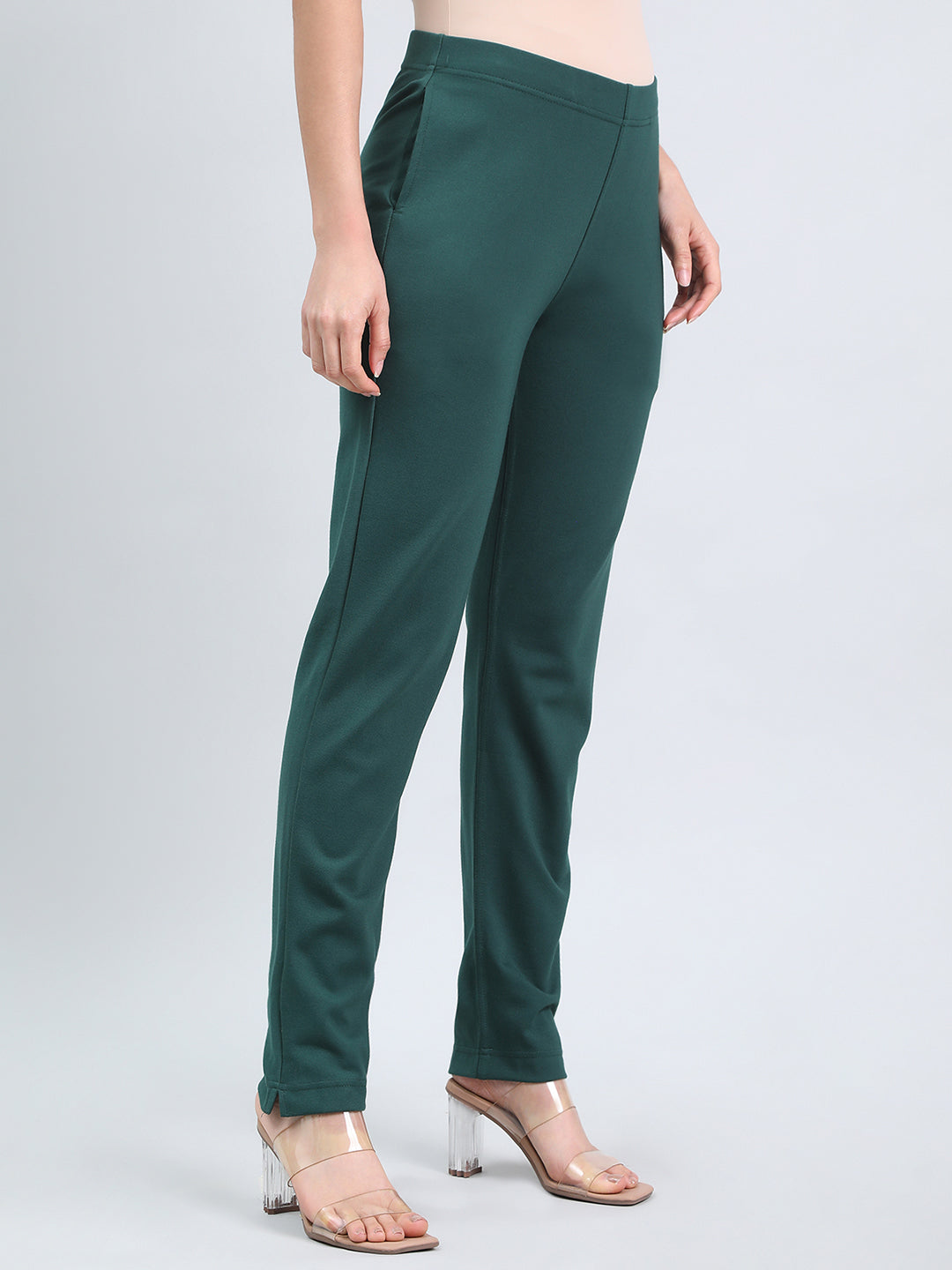 Bottle Green Ponte Smart Fit Kurti Pant