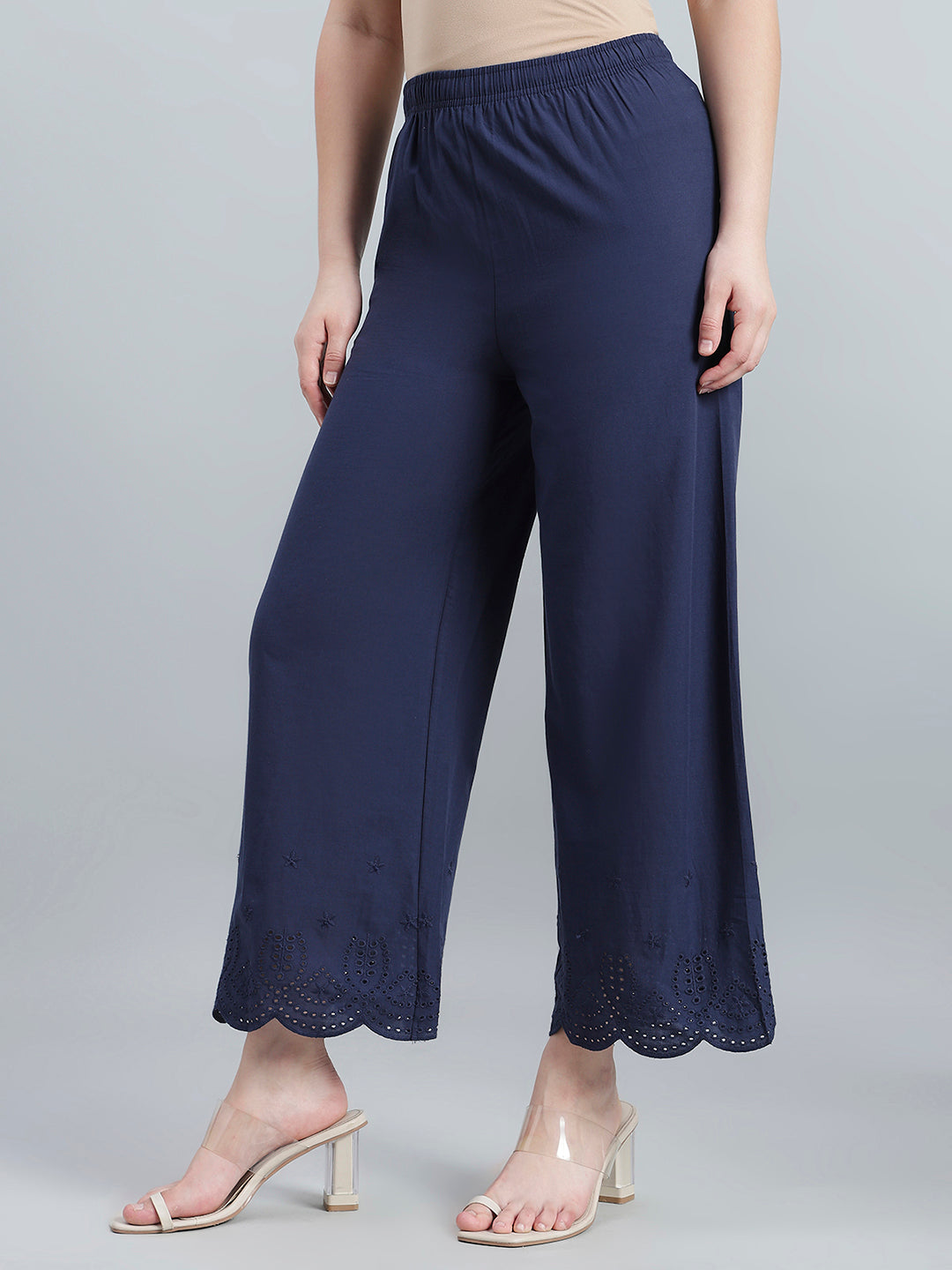 Navy Cotton Hakoba Palazzo