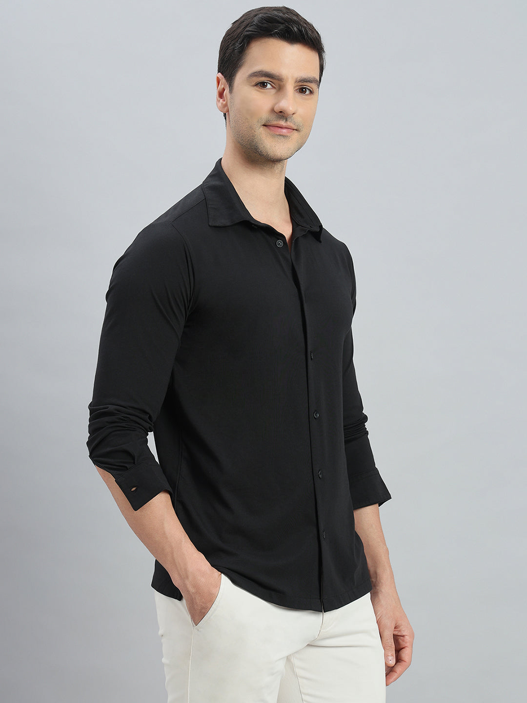 Cotton Stretch Knit Shirt