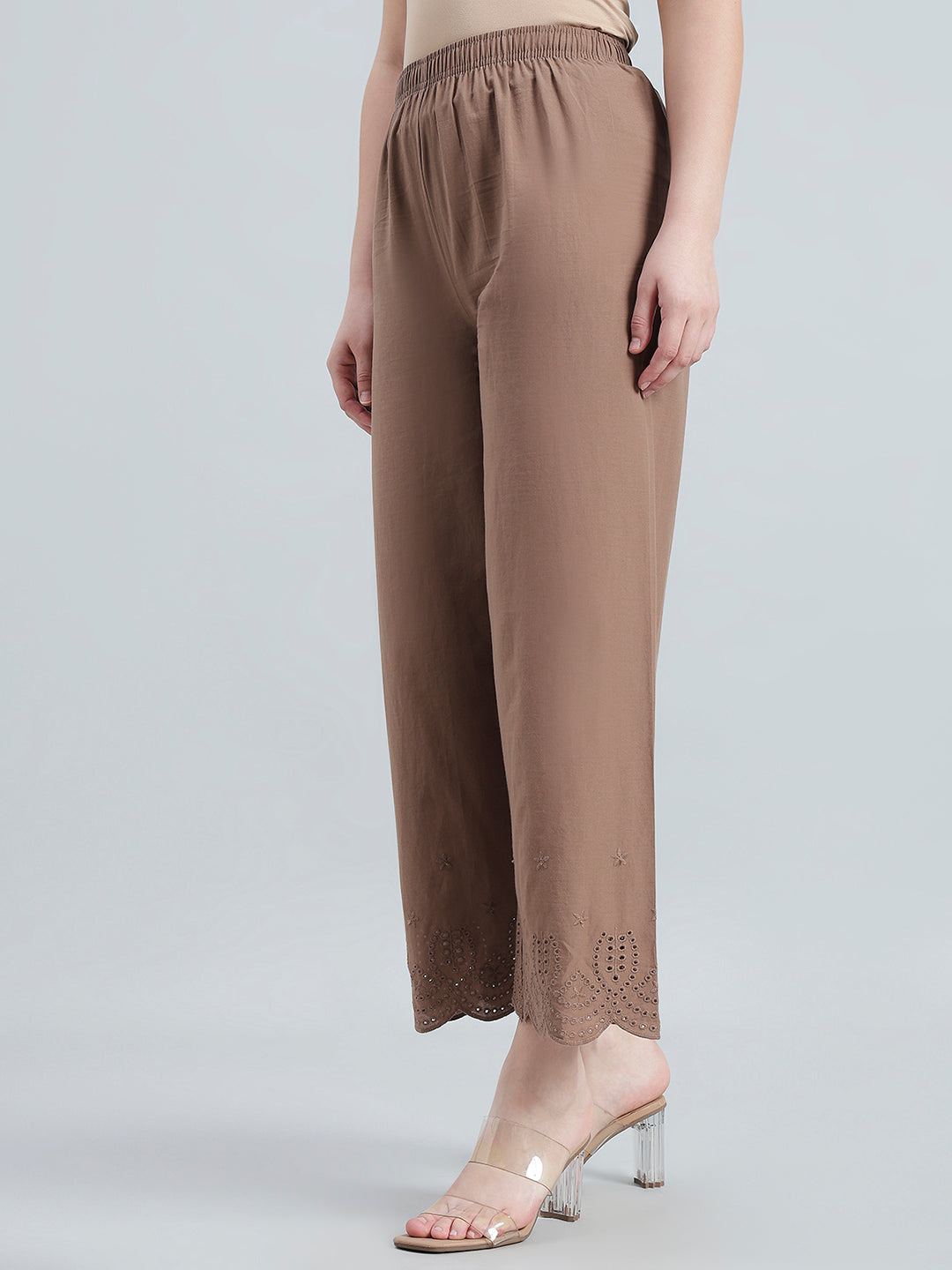 Light Brown Cotton Hakoba Palazzo