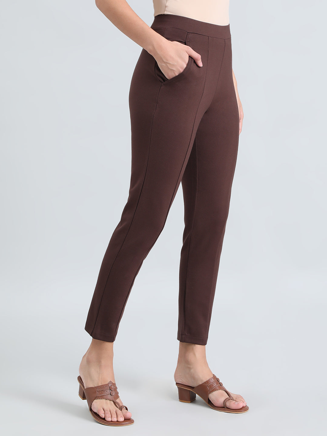 Dark Brown Roma Ponte Pants