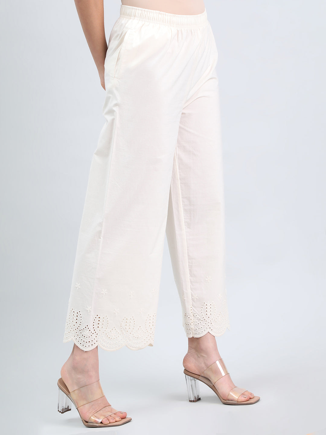 Cream Cotton Hakoba Palazzo