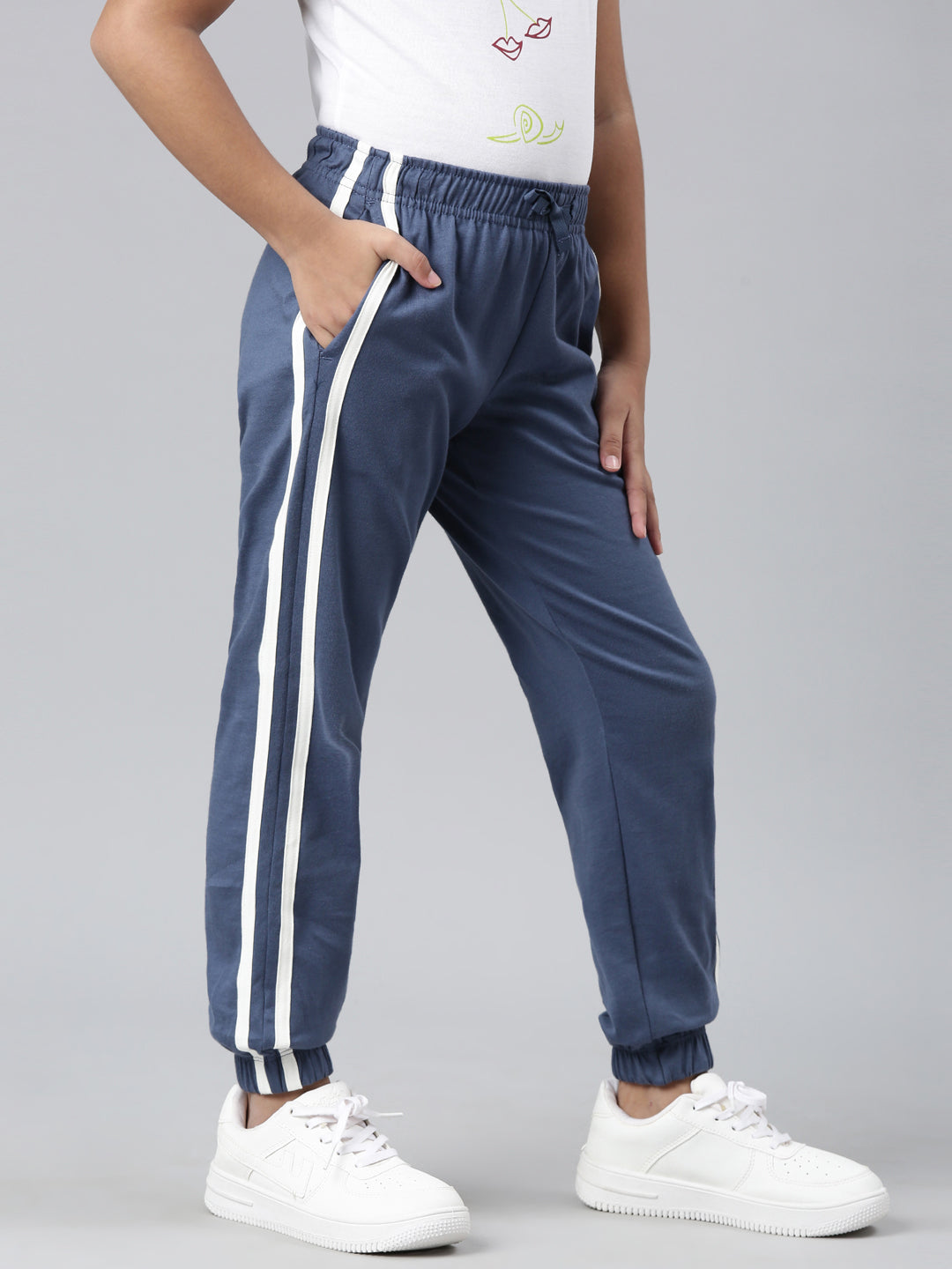 Blue Cotton Joggers