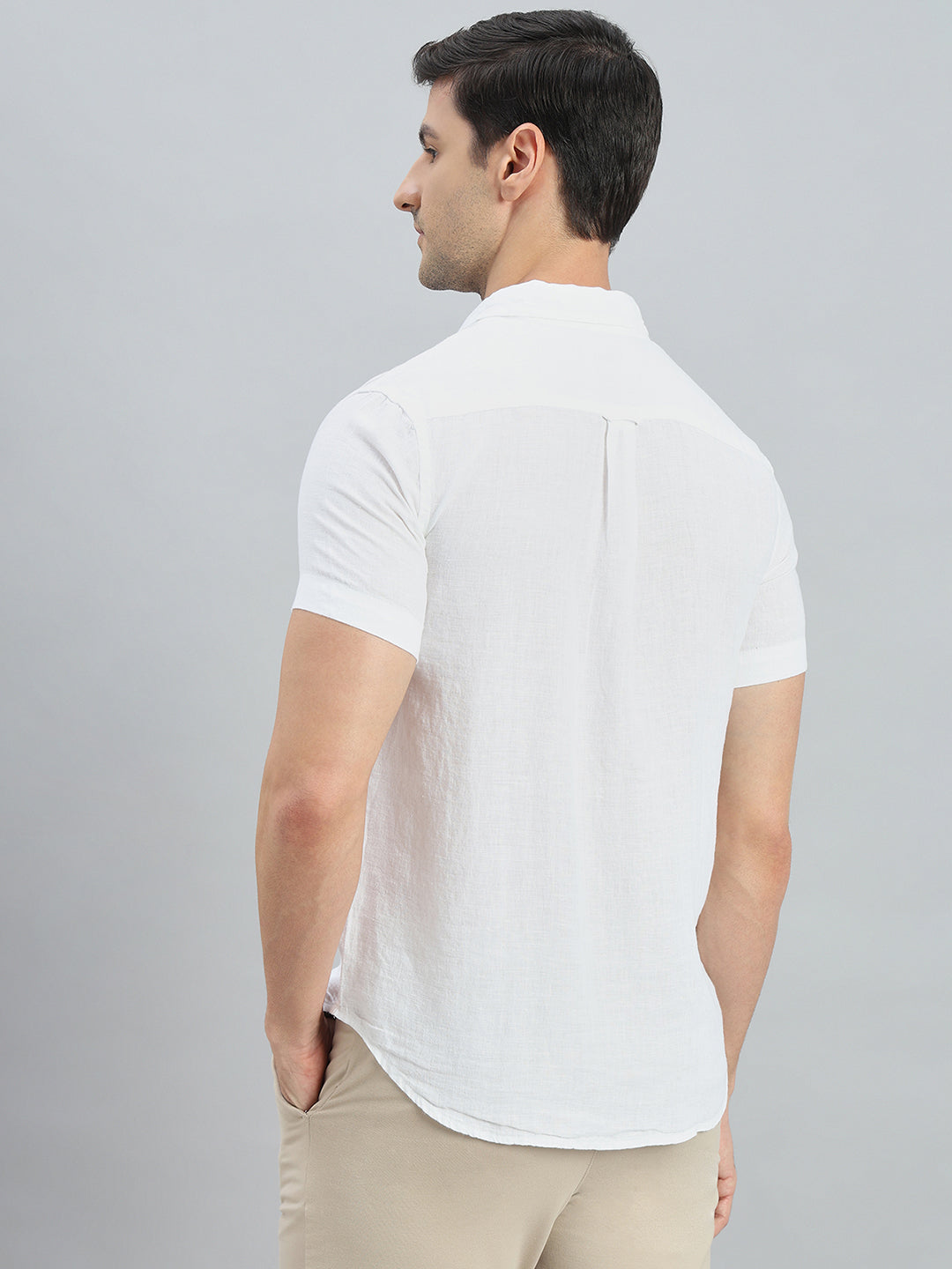 Pure Linen Regular Fit Half Sleeves Shirt