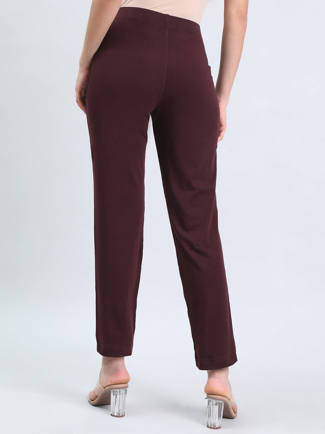 Dark Wine Cotton Stretch Kurti Pants