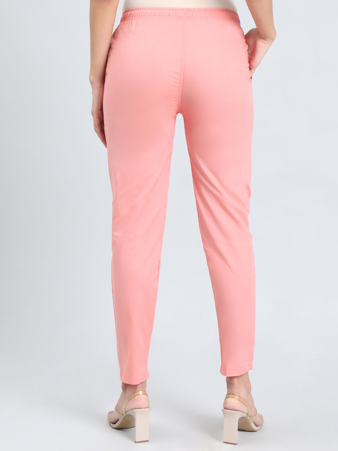 Light Coral Cotton Cambric Cotton Pants