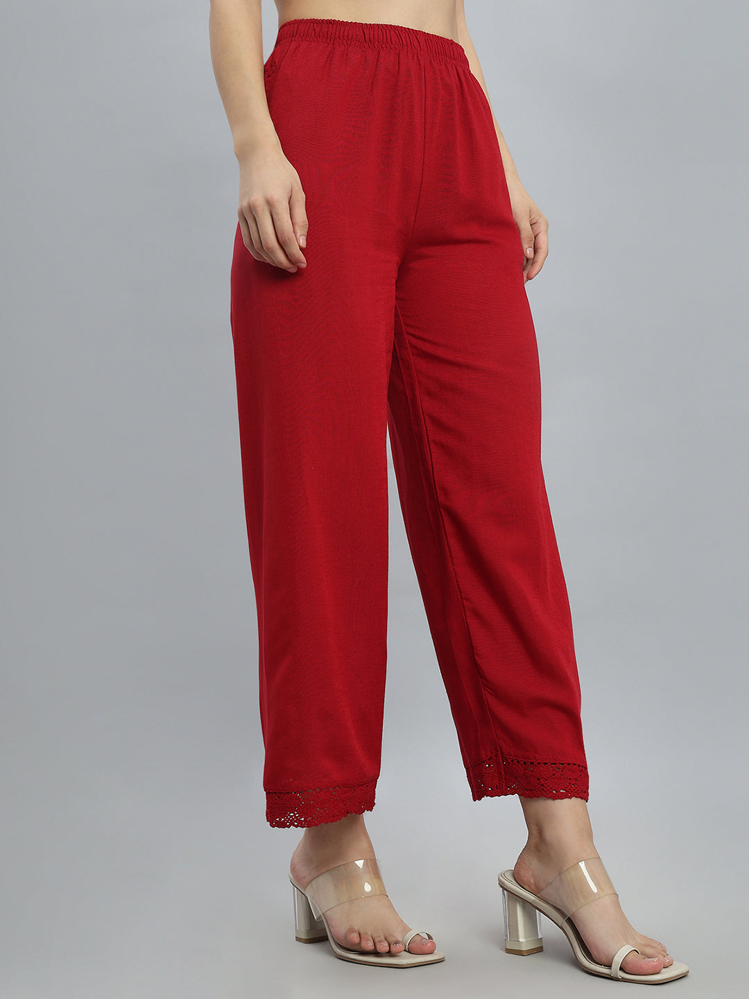 Cherry Linen Lace Palazzo