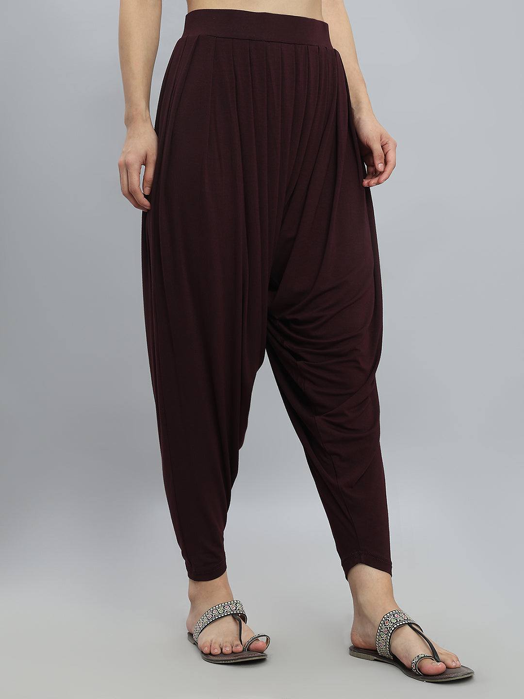 Dark Wine Viscose Stretch Patiala