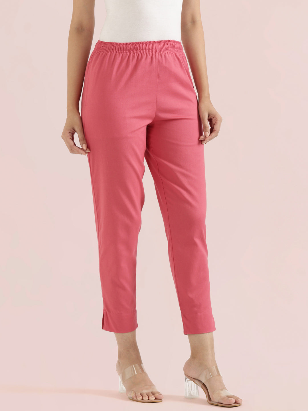 Coral Cotton Pencil Pant