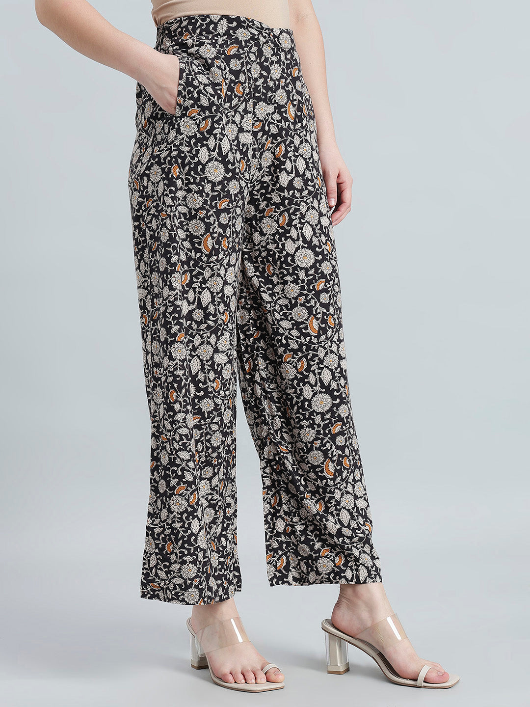 Black Viscoses Printed Palazzo