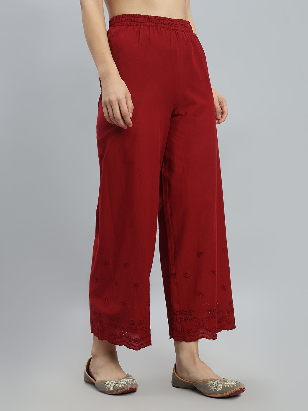 Light Maroon Hakoba Wide Pant