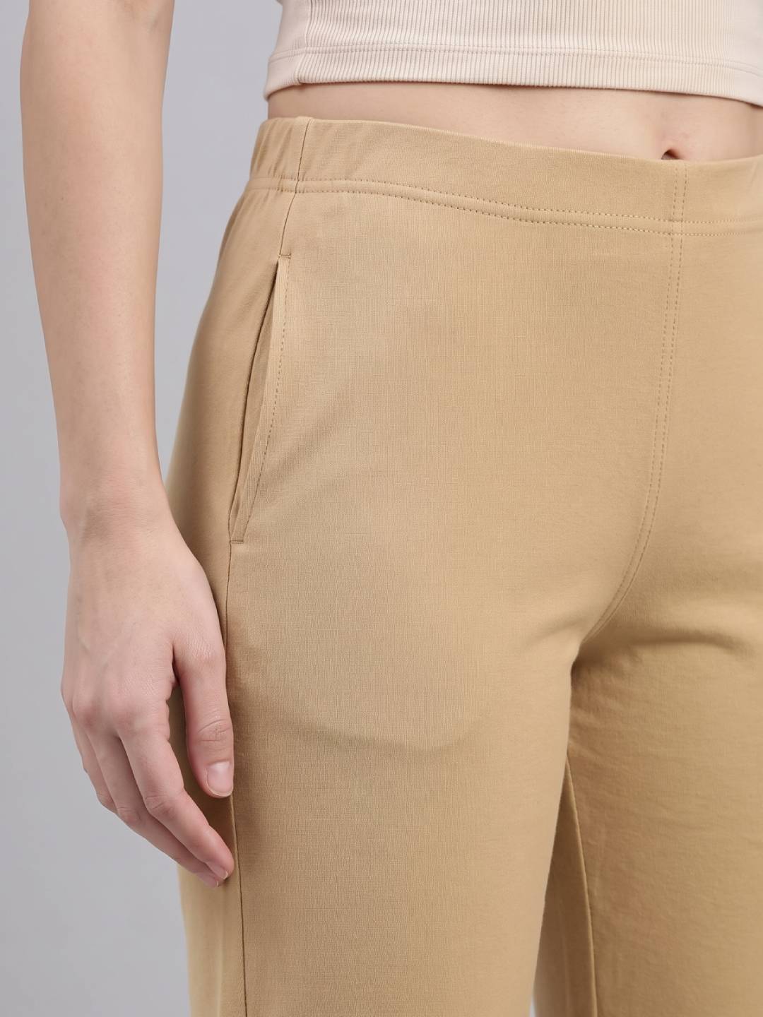 Wheat Cotton Stretch Kurti Pants