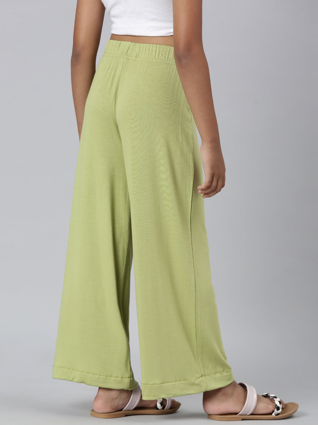 Light Pista Viscose Stretch Knit Palazzo