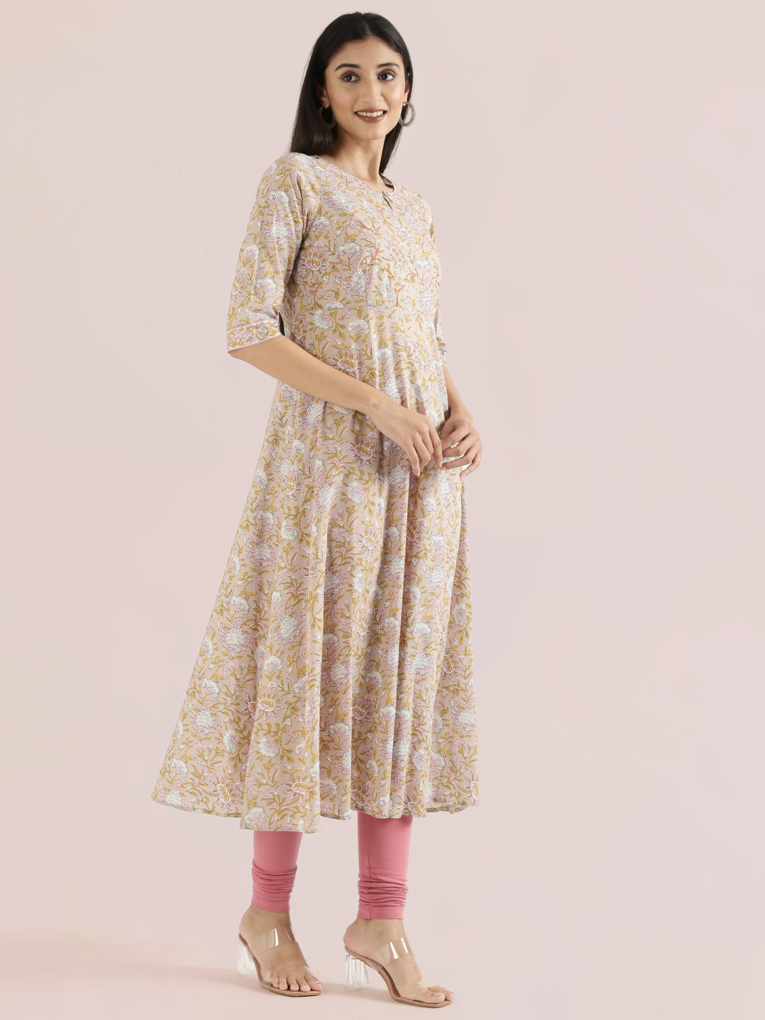 Cotton Floral Print Anarkali